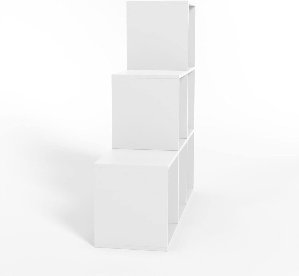 Biblioteca cu 6 cuburi, 97,5 x 29 x 97,5 cm, MDF, alb - imagine 8