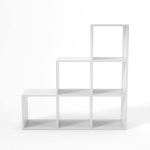 Biblioteca cu 6 cuburi, 97,5 x 29 x 97,5 cm, MDF, alb - imagine 7