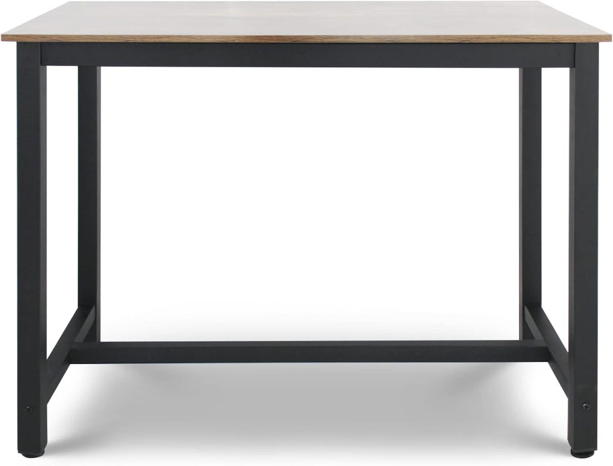 Set Vintage Brown masa si 2 scaune reglabile, din lemn MDF si cadru metalic,120 cm - imagine 2