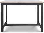 Set Vintage Brown masa si 2 scaune reglabile, din lemn MDF si cadru metalic,120 cm - imagine 2