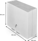 Dulap pentru medicamente XXL, 11 compartimente, blocabil, 2 usi, 53 x 53 x 20 cm, alb - imagine 3
