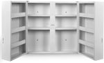 Dulap pentru medicamente XXL, 11 compartimente, blocabil, 2 usi, 53 x 53 x 20 cm, alb - imagine 4