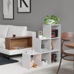 Biblioteca cu 6 cuburi, 97,5 x 29 x 97,5 cm, MDF, alb - imagine 3