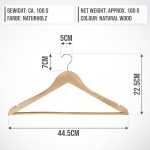 Set umerase din lemn masiv, carlig metalic rotativ, bara pentru pantaloni si design modern, 50 bucati - imagine 3