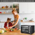 Cuptor electric, convectie, lumina interioara, 30 l, 1600 W, negru, 50 x 37 x 31,5 cm - imagine 6