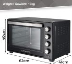 Cuptor electric, Temporizator, Rotisor, 100-230°, 2000W, 60L, 5 tipuri de caldura, negru, 62 x 41 x 40 cm - imagine 5