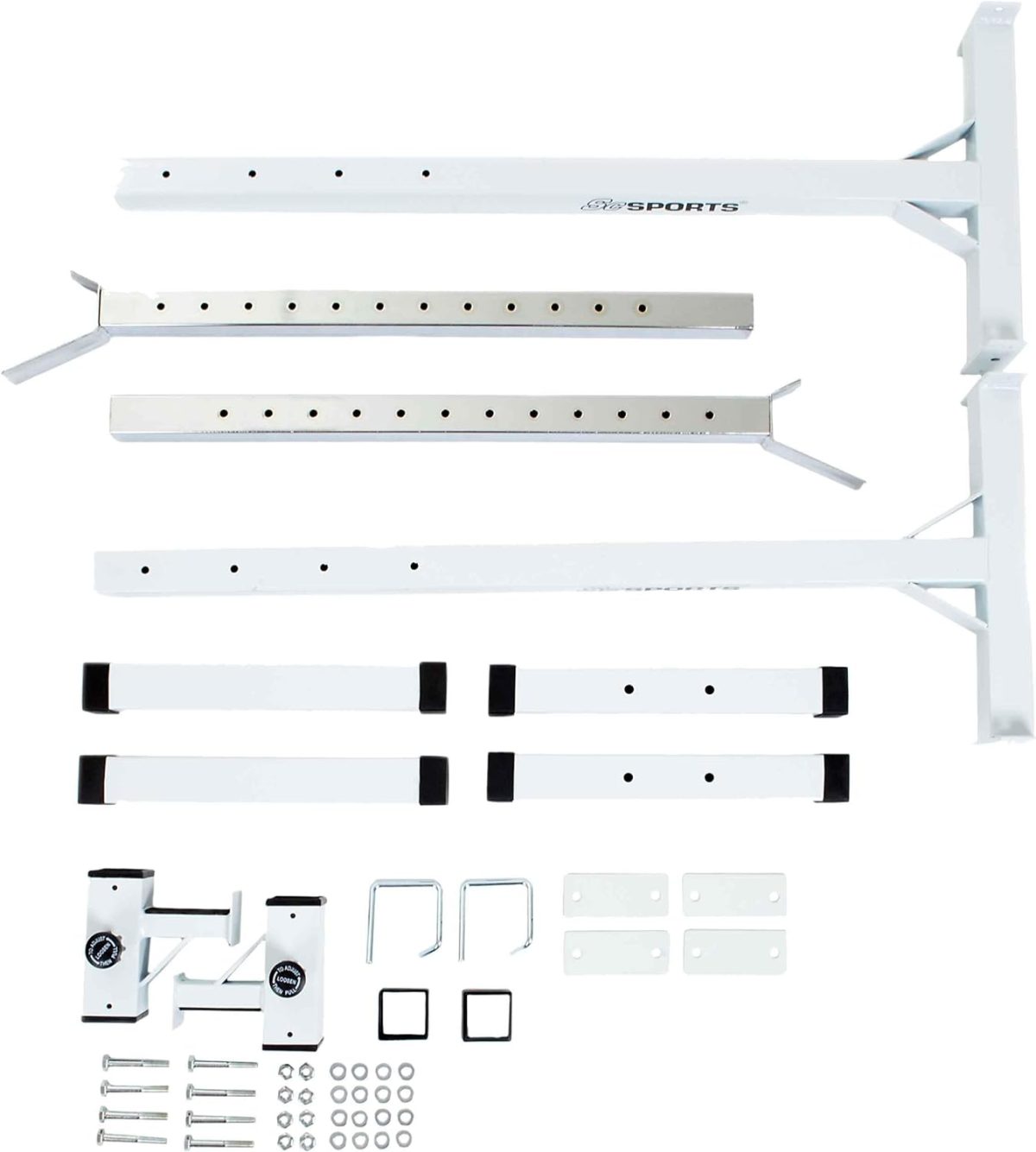 Suport haltera fitness, reglabil, 110 x 45 x 15 cm, alb - imagine 8
