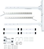 Suport haltera fitness, reglabil, 110 x 45 x 15 cm, alb - imagine 8