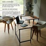Birou Rustic in forma de L, lemn cu structura metalica, reglabil, 138 x 138 x 76 cm - imagine 4