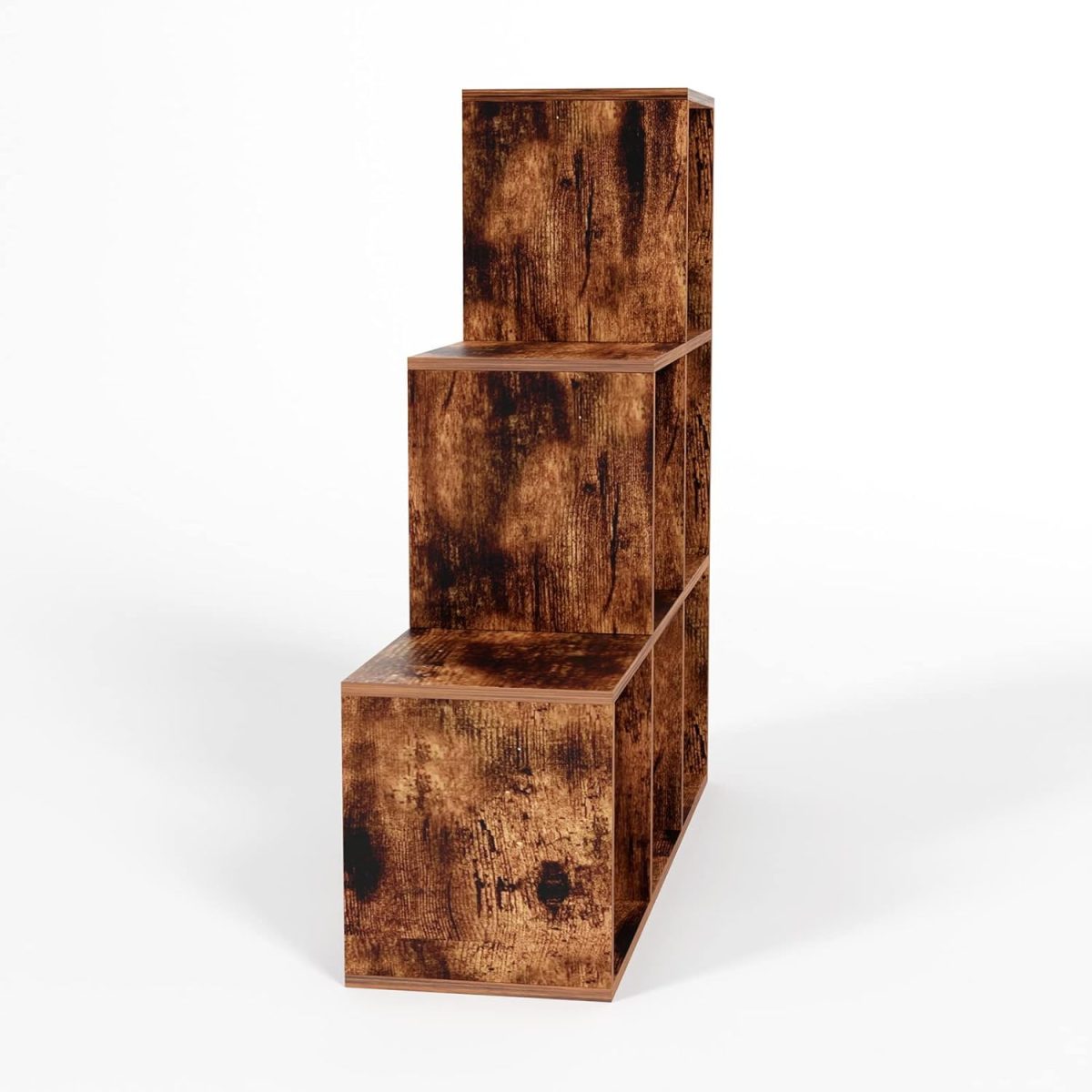 Biblioteca cu 6 cuburi, 97,5 x 29 x 97,5 cm, MDF, maro - imagine 5