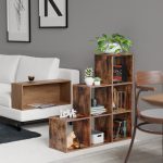 Biblioteca cu 6 cuburi, 97,5 x 29 x 97,5 cm, MDF, maro - imagine 6