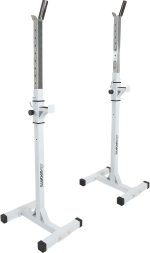 Suport haltera fitness, reglabil, 110 x 45 x 15 cm, alb - imagine 3