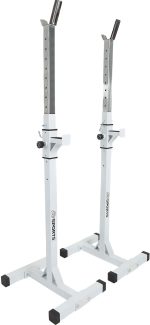 Suport haltera fitness, reglabil, 110 x 45 x 15 cm, alb