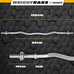Bara bicepsi, SZ, 120 cm/30 mm, argintiu - imagine 5