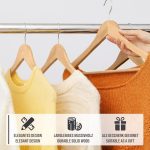 Set umerase din lemn masiv, carlig metalic rotativ, bara pentru pantaloni si design modern, 50 bucati - imagine 9