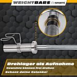Bara dreapta haltere, lungime 180 cm, 30 mm, argintiu - imagine 6