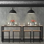 Set Vintage Brown masa si 2 scaune reglabile, din lemn MDF si cadru metalic,120 cm - imagine 6