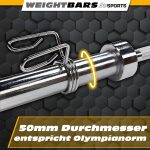 Bara dreapta haltere, lungime 180 cm, 30 mm, argintiu - imagine 2