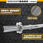Bara dreapta haltere, lungime 160 cm, diametru 30 mm, argintiu - imagine 3