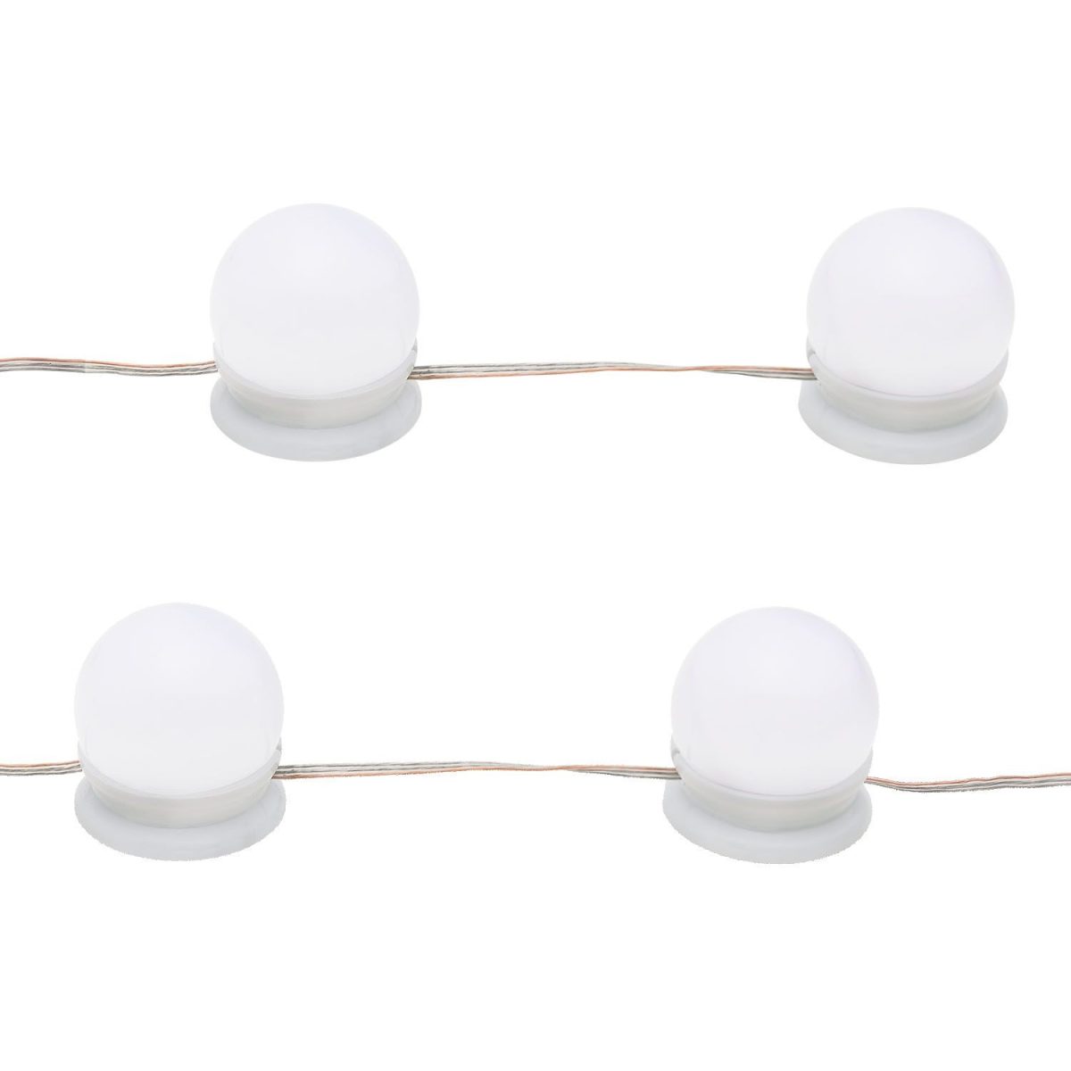 Masa de toaleta pentru machiaj "Alina", cu sertar si rafturi, alba, cu oglinda si LED-uri, 108 x 40 cm - imagine 11