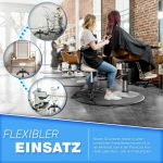 Scaun taburet TRESKO® pentru cosmetica/cabinet medical/laborator, rotire la 360°, inaltime reglabila intre 47 - 60 cm, piele ecologica, crem - imagine 4