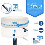 Scaun taburet TRESKO® pentru cosmetica/cabinet medical/laborator, rotire la 360°, inaltime reglabila intre 47 - 60 cm, piele ecologica, crem - imagine 5