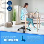 Scaun taburet TRESKO® pentru cosmetica/cabinet medical/laborator, rotire la 360°, inaltime reglabila intre 47 - 60 cm, piele ecologica, crem - imagine 6