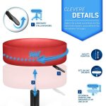 Scaun taburet TRESKO® pentru cosmetica/cabinet medical/laborator, rotire la 360°, inaltime reglabila intre 47 - 60 cm, piele ecologica, rosu - imagine 5