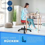 Scaun taburet TRESKO® pentru cosmetica/cabinet medical/laborator, rotire la 360°, inaltime reglabila intre 47 - 60 cm, piele ecologica, rosu - imagine 6