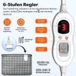 Incalzitor pentru picioare, 100W, marime universala, 6 trepte de caldura, functie de oprire automata, protectie la supraincalzire, gri - imagine 3