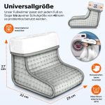 Incalzitor pentru picioare, 100W, marime universala, 6 trepte de caldura, functie de oprire automata, protectie la supraincalzire, gri - imagine 5