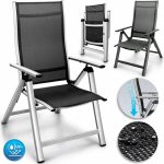 Set 2 scaune sezlong Tillvex, pliabile, reglabile 6 niveluri, rezistenta UV, 59 x 63 x 113 cm, capacitate 120 kg, gri