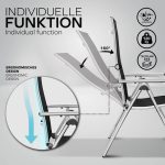 Set 2 scaune sezlong Tillvex, pliabile, reglabile 6 niveluri, rezistenta UV, 59 x 63 x 113 cm, capacitate 120 kg, gri - imagine 2