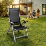 Set 2 scaune sezlong Tillvex, pliabile, reglabile 6 niveluri, rezistenta UV, 59 x 63 x 113 cm, capacitate 120 kg, gri - imagine 5