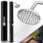 Dus solar pentru exterior, robinet si cap de dus incluse, negru, 20 litri, incalzire 60°