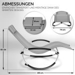 Scaun balansoar gradina, 166 x 74 x 81 cm, gri, capacitate 180 kg - imagine 5