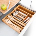 Suport organizare tacamuri, din bambus, Relaxdays, 7 compartimente, 5 x 29 x 34 cm - imagine 2