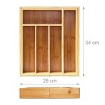Suport organizare tacamuri, din bambus, Relaxdays, 7 compartimente, 5 x 29 x 34 cm - imagine 4