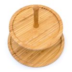 Platou pentru prajituri/fructe, 2 nivele, din bambus, diametru 25 cm si 20 cm - imagine 5
