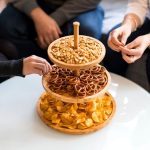 Platou pentru prajituri/fructe, 3 nivele, din bambus, diametru 30 cm, 25 cm, 20 cm - imagine 2