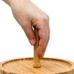 Platou pentru prajituri/fructe, 3 nivele, din bambus, diametru 30 cm, 25 cm, 20 cm - imagine 3