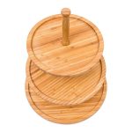 Platou pentru prajituri/fructe, 3 nivele, din bambus, diametru 30 cm, 25 cm, 20 cm - imagine 5