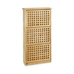 Dulap pentru pantofi cu 3 usi rabatabile, Relaxdays, lemn de nuc, 104,3 x 55 x 20,2 cm - imagine 3