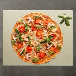 Set piatra pentru pizza, cu lopata si suport metalic, Relaxdays, 30x38x1.5 cm - imagine 3