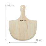 Set piatra pentru pizza, cu lopata si suport metalic, Relaxdays, 30x38x1.5 cm - imagine 4