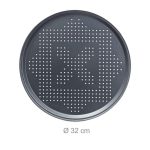 Set 4 tavi de copt pizza, cu suport, negru/argintiu, 32 x 32 x 20 cm - imagine 4