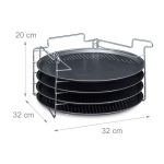 Set 4 tavi de copt pizza, cu suport, negru/argintiu, 32 x 32 x 20 cm - imagine 5