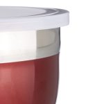 Set 4 boluri cu capac, Relaxdays, din inox, rosu - imagine 4