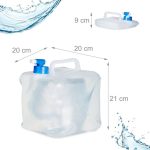Canistra de apa potabila pentru calatorii, 5l, 4 recipiente, 21 x 20 x 20 cm, pliabile - imagine 4