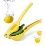 Storcator manual 2in1 Relaxdays, pentru lamai si lime, galben, din aluminiu, 5.5 x 7.5 x 22 cm